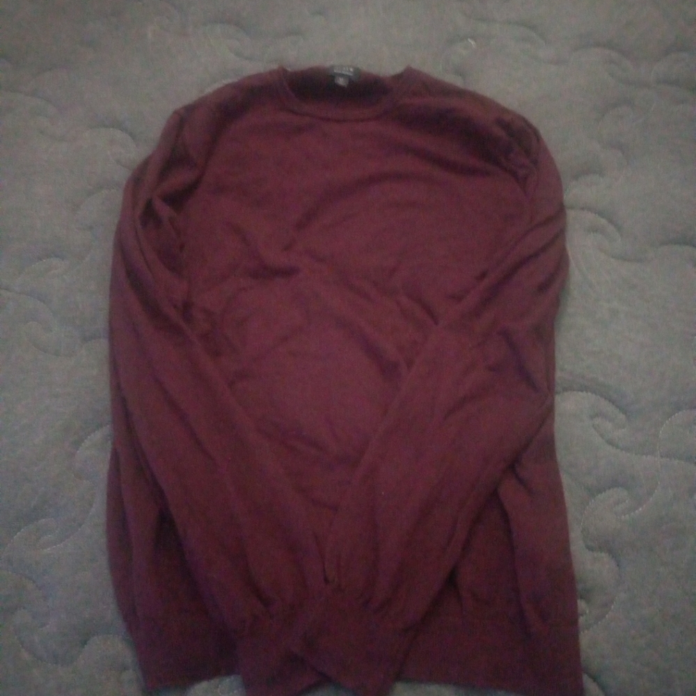 J CREW 100% Merino Wool Sweater Men’s Large Burgundy